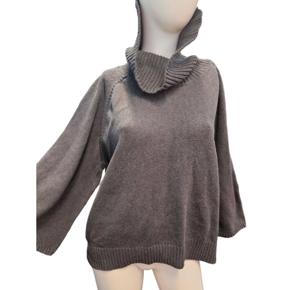 Pria Woman Gray Cowel Neck Sweater Plus Size Womens 3X